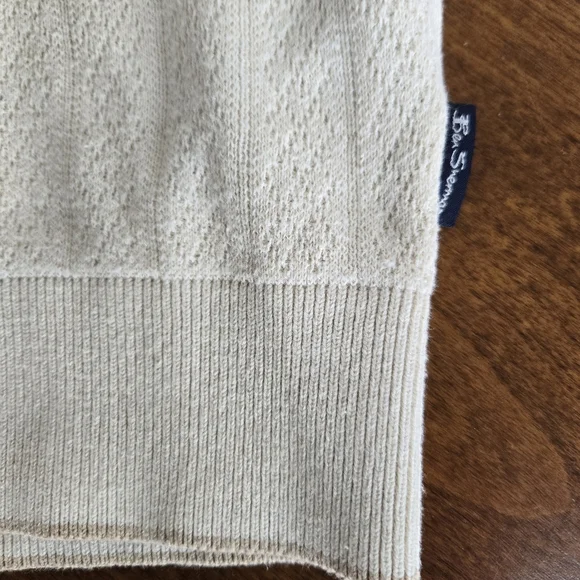 NWT-BEN SHERMAN Off-White Polo Shirt. Size M - Picture 6 of 11